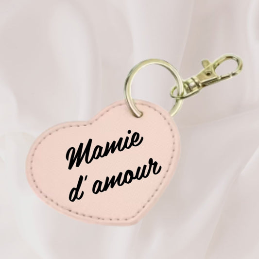 Porte clé cœur Mamie